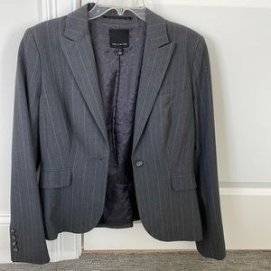 Gray blazer pinstripes
